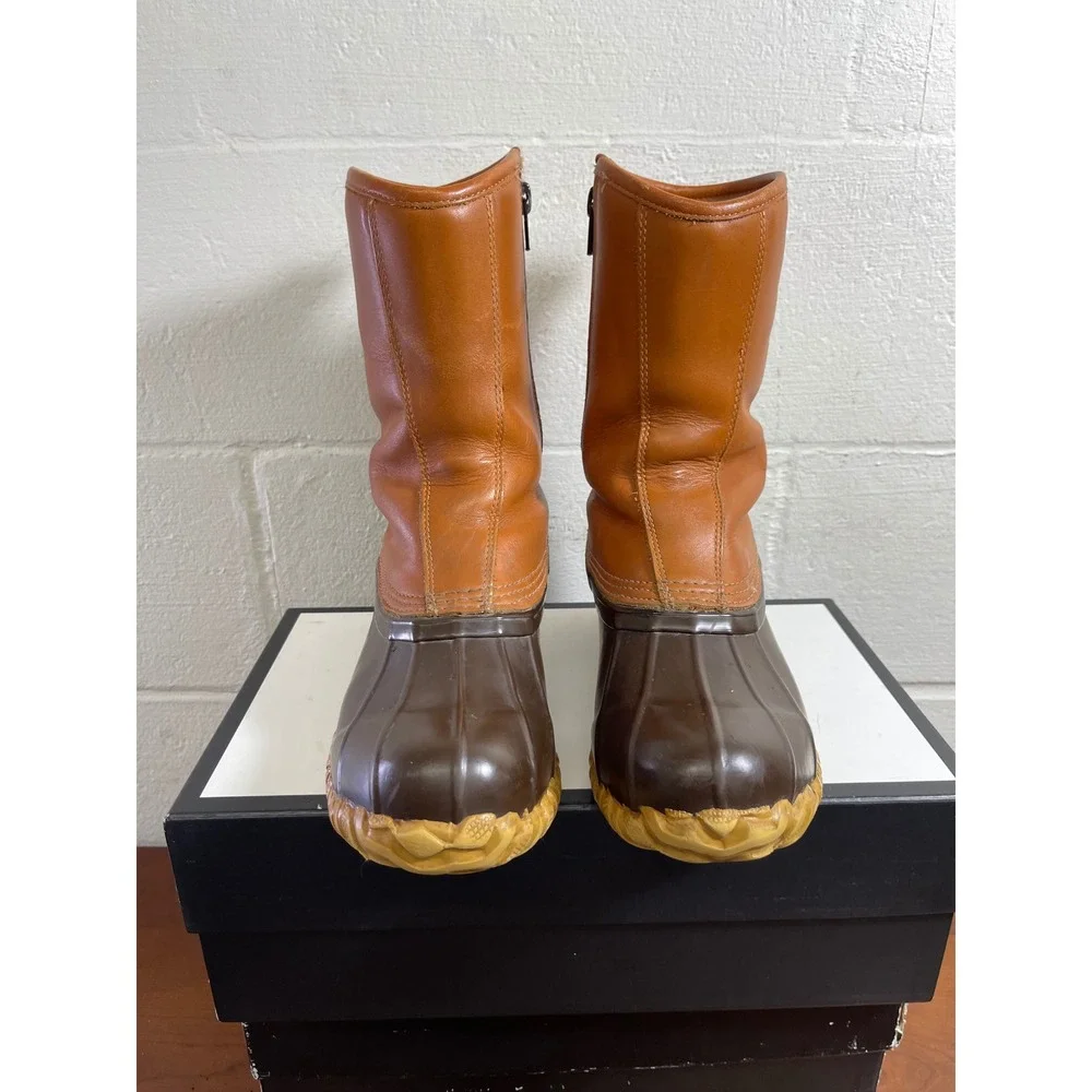 Cabela's Duck Boots Brown Leather Rubber Steel Shank Thinsulate‎ Pull On Men's 9